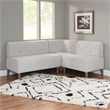 Allora Fabric Light Gray Corner Nook Bench Rectangular Seats 5 73.37