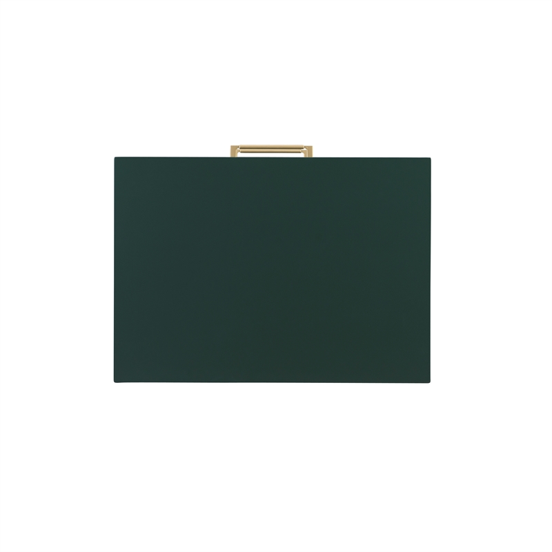 Allora Modern Two Drawer Wooden Nightstand with Two Drawers in Dark Green
