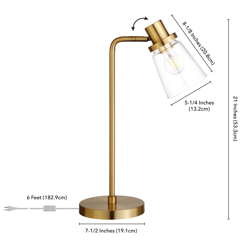 Allora Modern Metal Table Lamp in Brass Finish
