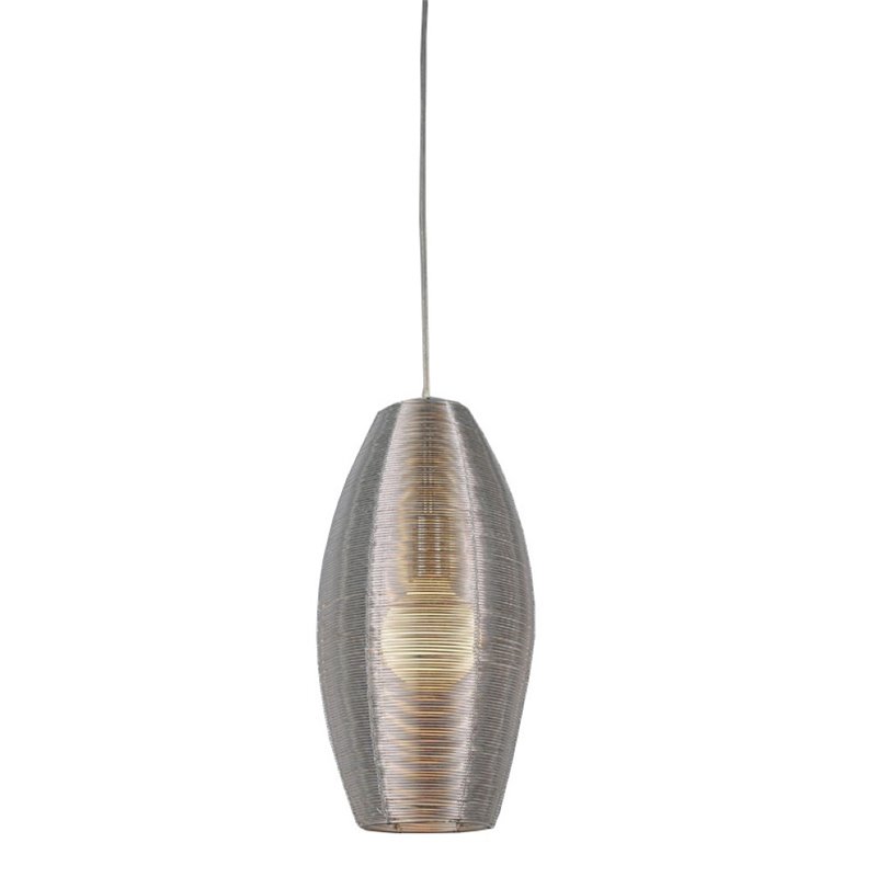 Bromi Design Lenox 1 Light Aluminum Round Pendant in Silver