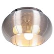 Bromi Design Lenox 3 Light Aluminum Round Flush Mount in Silver