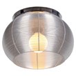 Bromi Design Lenox 1 Light Aluminum Round Flush Mount in Silver