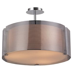 Bromi Design Lynch Metal Iron Mesh Drum Pendant in Chrome