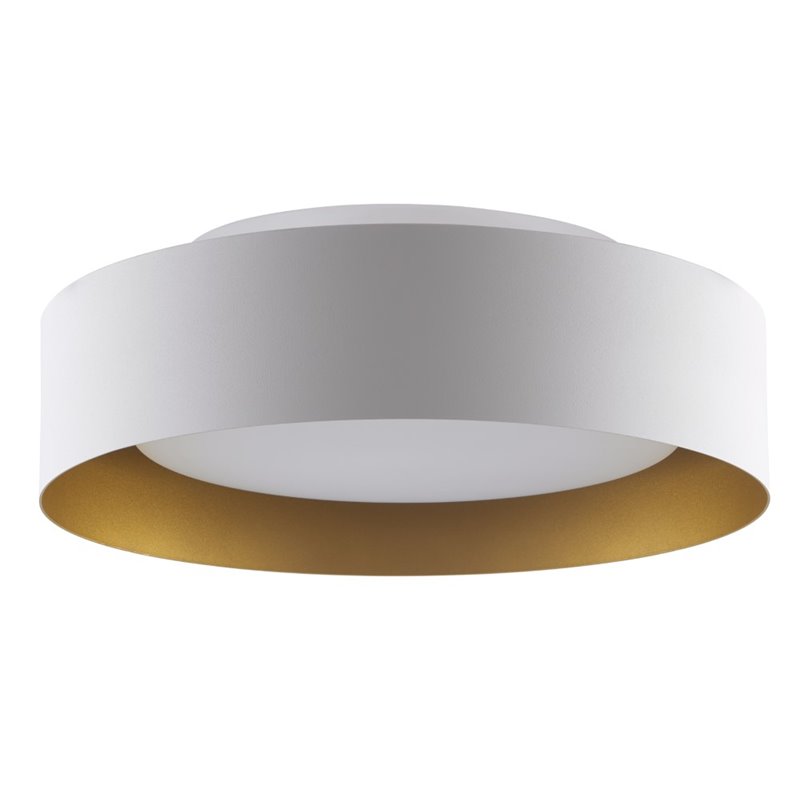 Bromi Design Lynch Metal Flush Mount Ceiling Light in White and Gold