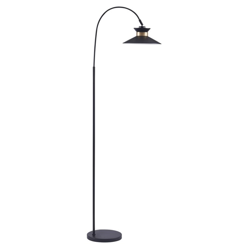 Bromi Design Gracie Metal Arc Floor Lamp in Black