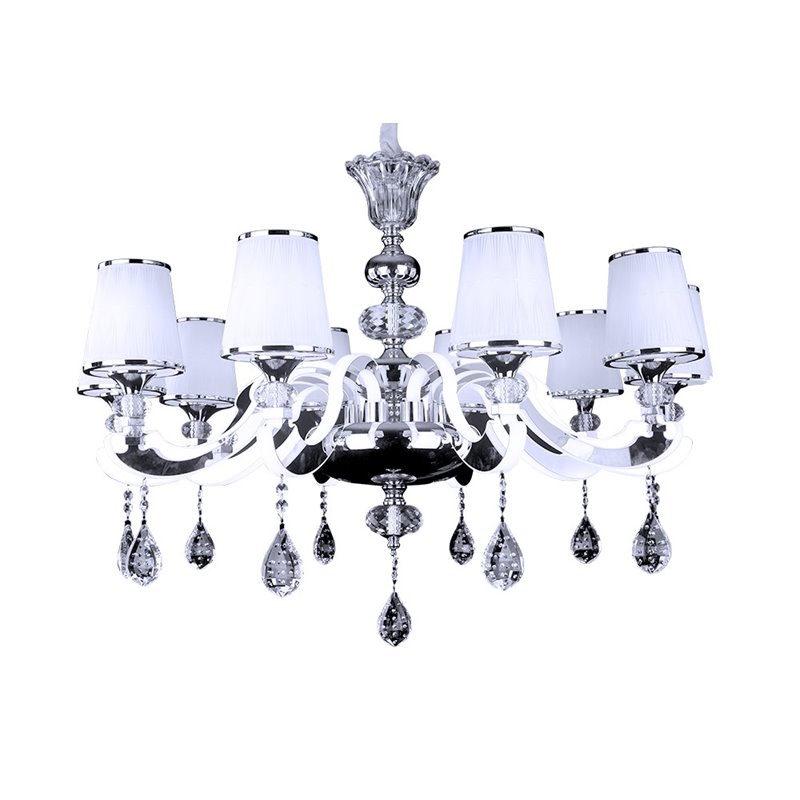 Bromi Design St Tropez Platinum Stainless Steel Chandelier in Chrome