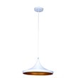 Bromi Design Berkley Single Light Aluminum Pendant in White and Gold