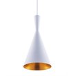 Bromi Design Berkley Single Light Aluminum Pendant in White and Gold