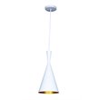 Bromi Design Berkley Single Light Aluminum Pendant in White and Gold