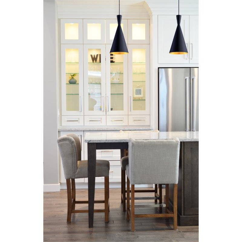 Bromi Design Berkley Single Light Aluminum Pendant in Black