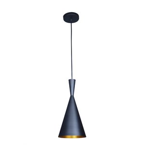 Bromi Design Berkley Single Light Aluminum Pendant in Black