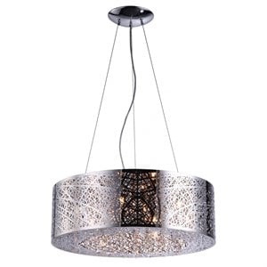 Bromi Design Royal 9 Light Metal Round Pendant in Chrome