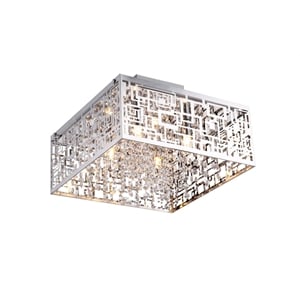 Bromi Design Metropolitan 4 Light Metal Semi-Flush Pendant in Chrome