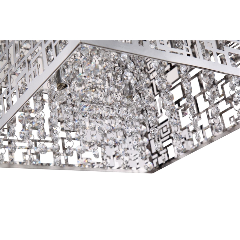 Bromi Design Metropolitan 4 Light Metal Semi-Flush Pendant in Chrome