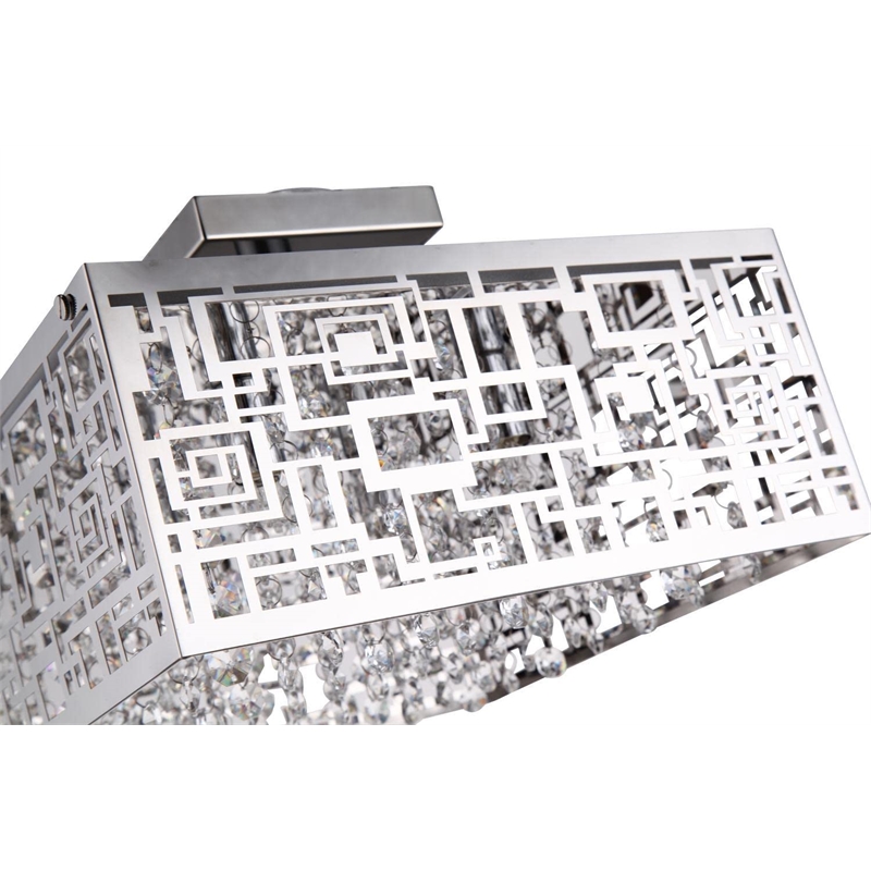 Bromi Design Metropolitan 4 Light Metal Semi-Flush Pendant in Chrome