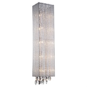 Bromi Design Crystalline 5 Light Metal Square Wall Scone in Chrome