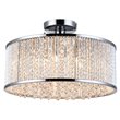 Bromi Design Crystalline 6 Light Metal Semi Flush Mount Ceiling Light in Chrome