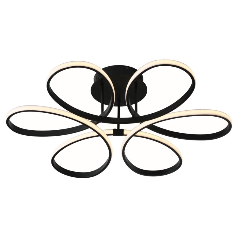 Bromi Design Velocity Metal Semi Flush Ceiling Fixture in Black