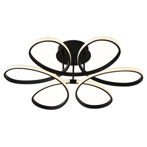 Bromi Design Velocity Metal Semi Flush Ceiling Fixture in Black