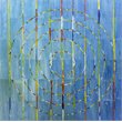 Bromi Design Circles Blue Hand Painted Canvas Wall Art