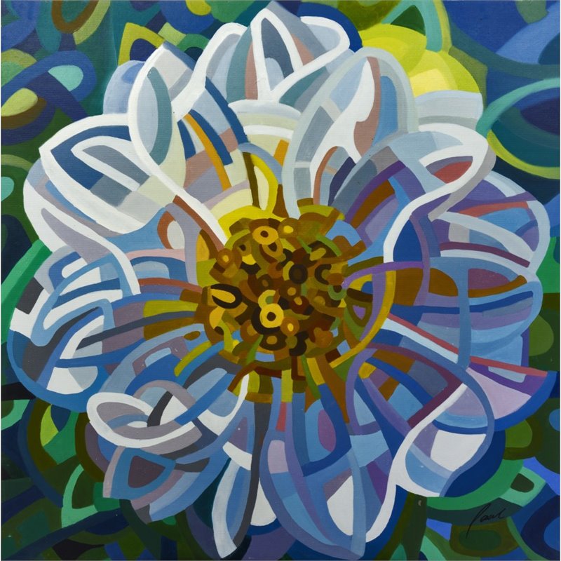 Bromi Design Flower Hand Painted Canvas Wall Art