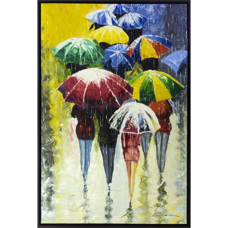 Bromi Design City Streets 3 Hand Painted Canvas Wall Art