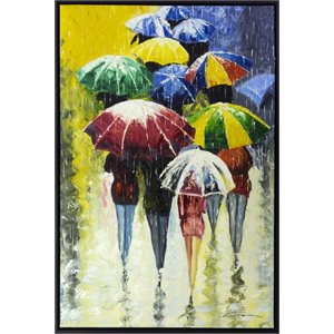 Bromi Design City Streets 3 Hand Painted Canvas Wall Art