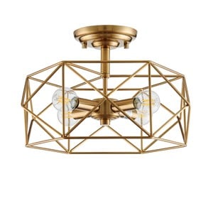 Harrison 13in 4 Light Gold Semi-Flush Mount Ceiling Fixture