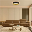Marley 15.75 in. Led Flush mount Ceiling Fixture in Black/ Gold