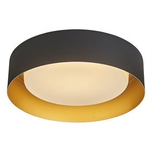 Marley 15.75 in. Led Flush mount Ceiling Fixture in Black/ Gold
