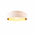Naomi 15.75in. 3 Light Flush Mount Ceiling Fixture in White/Outside Gold Inside