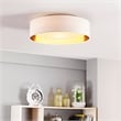 Naomi 15.75in. 3 Light Flush Mount Ceiling Fixture in White/Outside Gold Inside