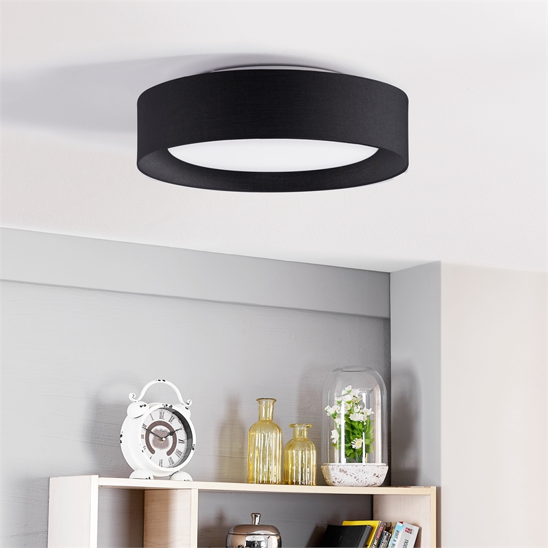 Naomi 15.75in. 3 Light  Flush mount Ceiling Fixture in Black