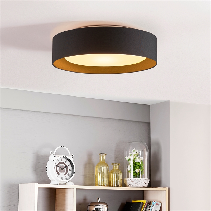 Naomi 15.75in. 3 Light  Flush mount Ceiling Fixture in Black