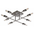 Halton 8 Light Stainless Steel Flushmount Ceiling Fixture with Bulbs