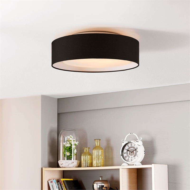 Naomi Flush mount  Black Outside/White Inside