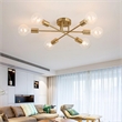 Bromi Design Braylon 6-Light Modern Metal Flush Mount Ceiling Light in Gold