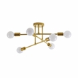 Bromi Design Braylon 6-Light Modern Metal Flush Mount Ceiling Light in Gold