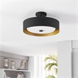 Bromi Design Lynch 1-Light Modern Metal Semi Flush Mount Light in Black/Gold