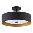 Bromi Design Lynch 1-Light Modern Metal Semi Flush Mount Light in Black/Gold