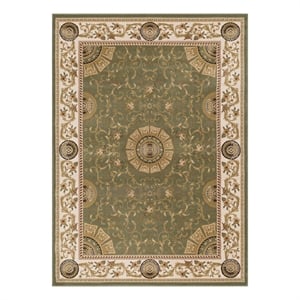 L'Baiet Serilda Green Oriental 4' x 6' Fabric Area Rug