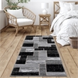 L'Baiet Verena Black Geometric 2 ft. x 6 ft. Fabric Runner Rug