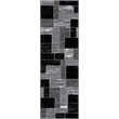 L'Baiet Verena Black Geometric 2 ft. x 6 ft. Fabric Runner Rug