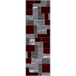 L'Baiet Verena Red Geometric 2 ft. x 6 ft. Fabric Runner Rug