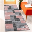 L'Baiet Verena Pink Geometric 2 ft. x 6 ft. Fabric Runner Rug