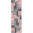 L'Baiet Verena Pink Geometric 2 ft. x 6 ft. Fabric Runner Rug