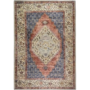 L'Baiet Rachel Multi-Color Traditional Washable 5 ft. x 7 ft. Fabric Area Rug