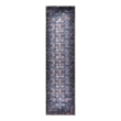 L'Baiet Amelie Blue Distressed Washable 2 ft. x 6 ft.  Fabric Runner Rug