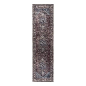 L'Baiet Irene Multi-Color Distressed Washable 2 ft. x 6 ft. Fabric Runner Rug