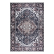 L'Baiet Scarlett Gray Distressed Washable 8 ft. x 10 ft. Fabric Area Rug